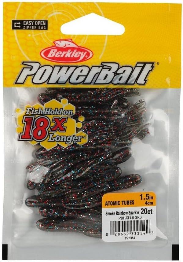 imageBerkley PowerBait Atomic Tubes Fishing Soft BaitSmoke Rainbow Sparkle