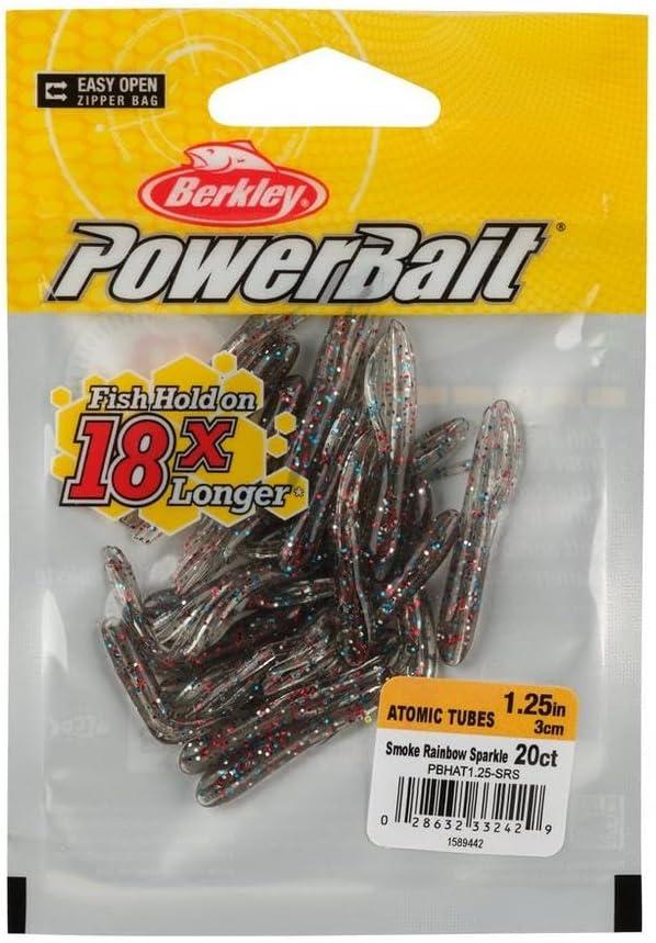 imageBerkley PowerBait Atomic Tubes Fishing Soft BaitSmoke Rainbow Sparkle