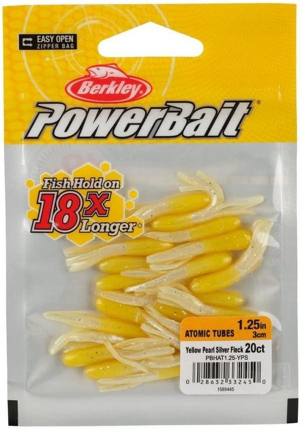 imageBerkley PowerBait Atomic Tubes Fishing Soft BaitYellow Pearl Silver Fleck