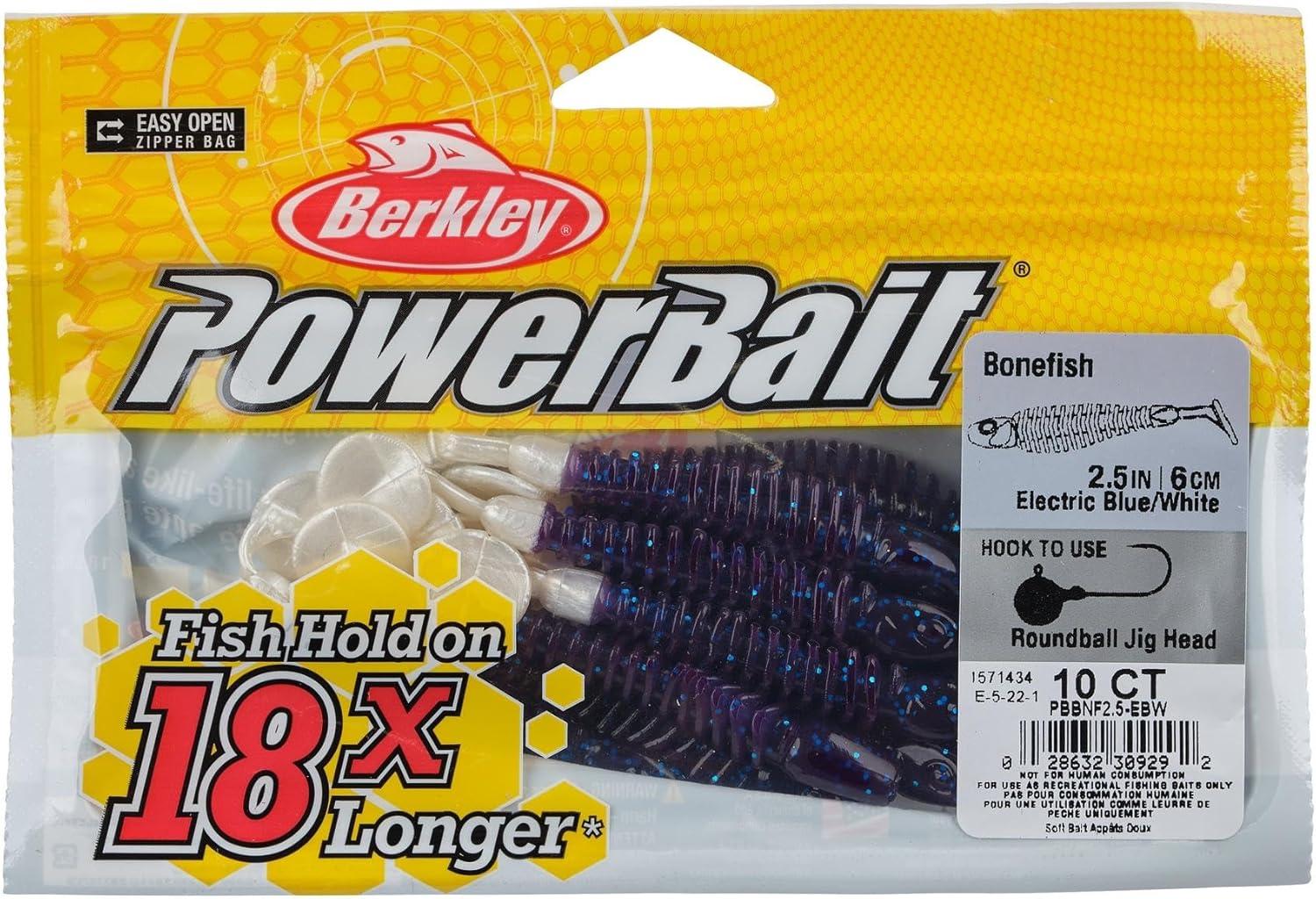imageBerkley PowerBait Bonefish Fishing Soft BaitElectric BlueWhite