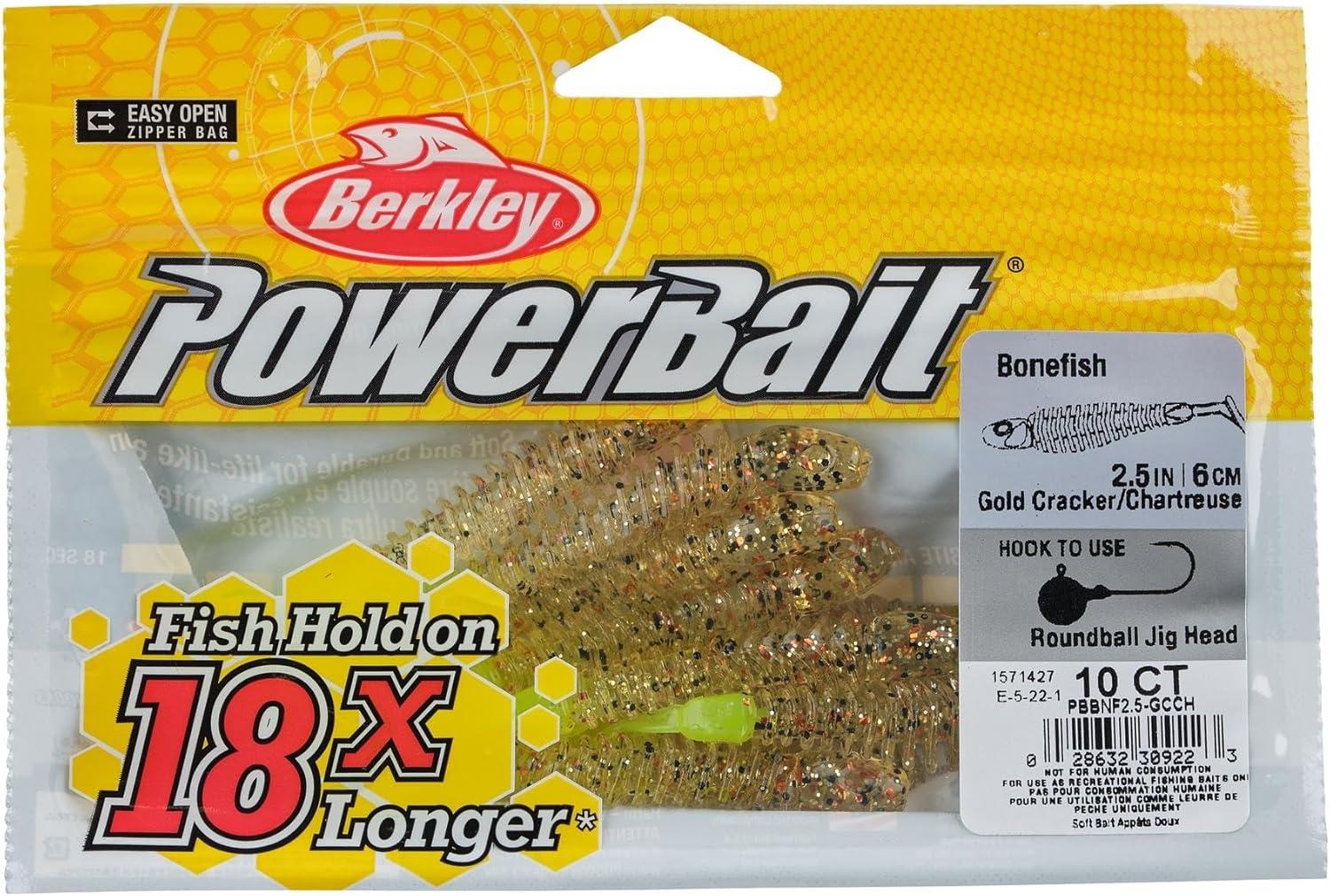 imageBerkley PowerBait Bonefish Fishing Soft BaitGold CrackerChartreuse