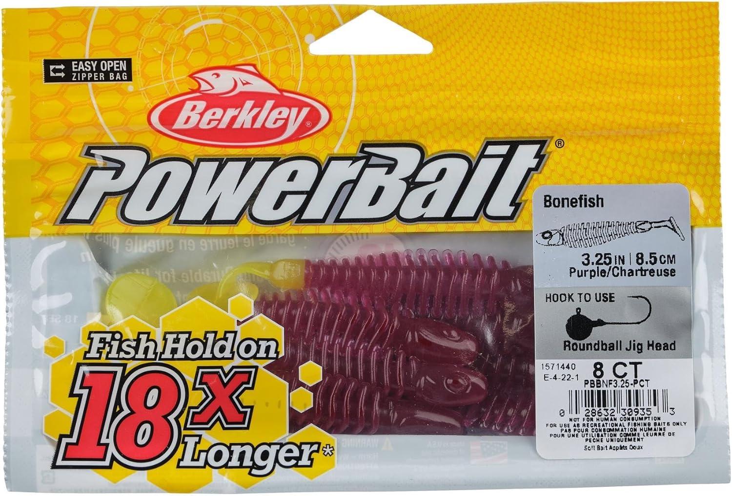 imageBerkley PowerBait Bonefish Fishing Soft BaitPurpleChartreuse