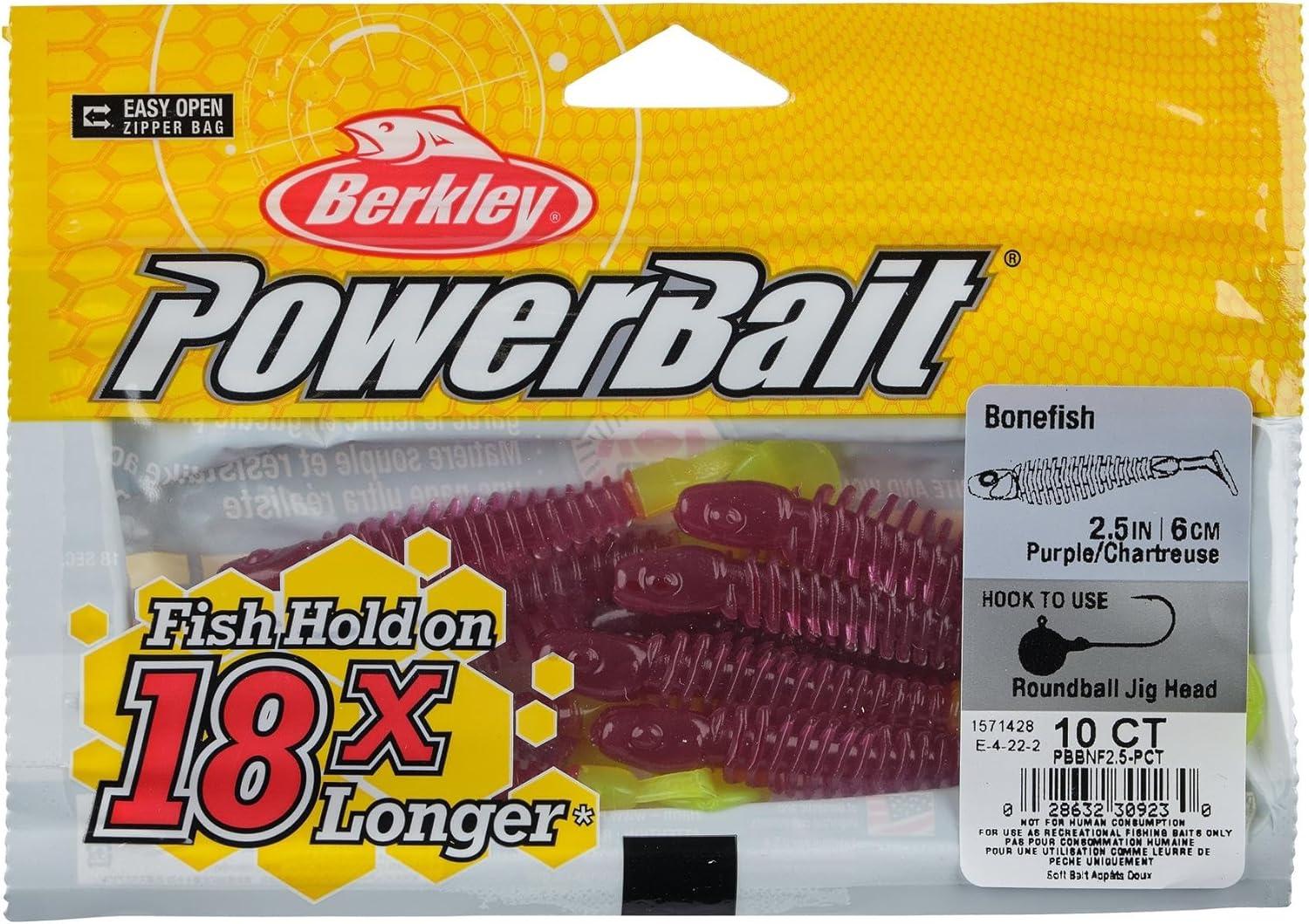 imageBerkley PowerBait Bonefish Fishing Soft BaitPurpleChartreuse
