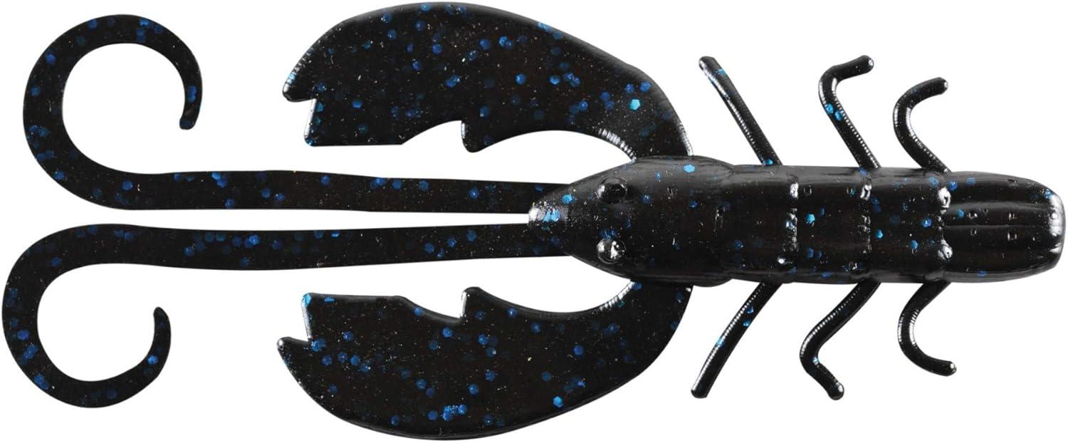 imageBerkley PowerBait Crazy Legs Chigger Craw Soft Plastic Lure 8 Pack Bass FishingBlack Blue Fleck