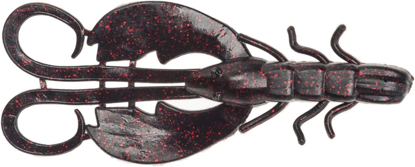 imageBerkley PowerBait Crazy Legs Chigger Craw Soft Plastic Lure 8 Pack Bass FishingBlack Red Fleck
