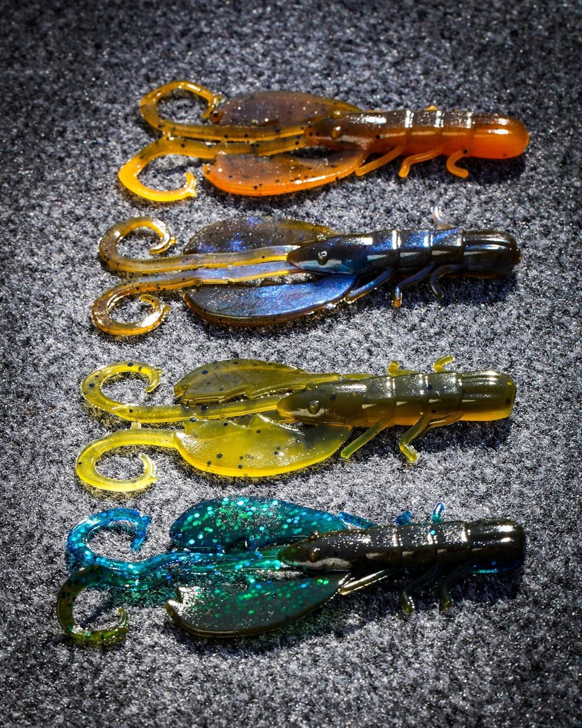 imageBerkley PowerBait Crazy Legs Chigger Craw Soft Plastic Lure 8 Pack Bass FishingWatermelon Candy