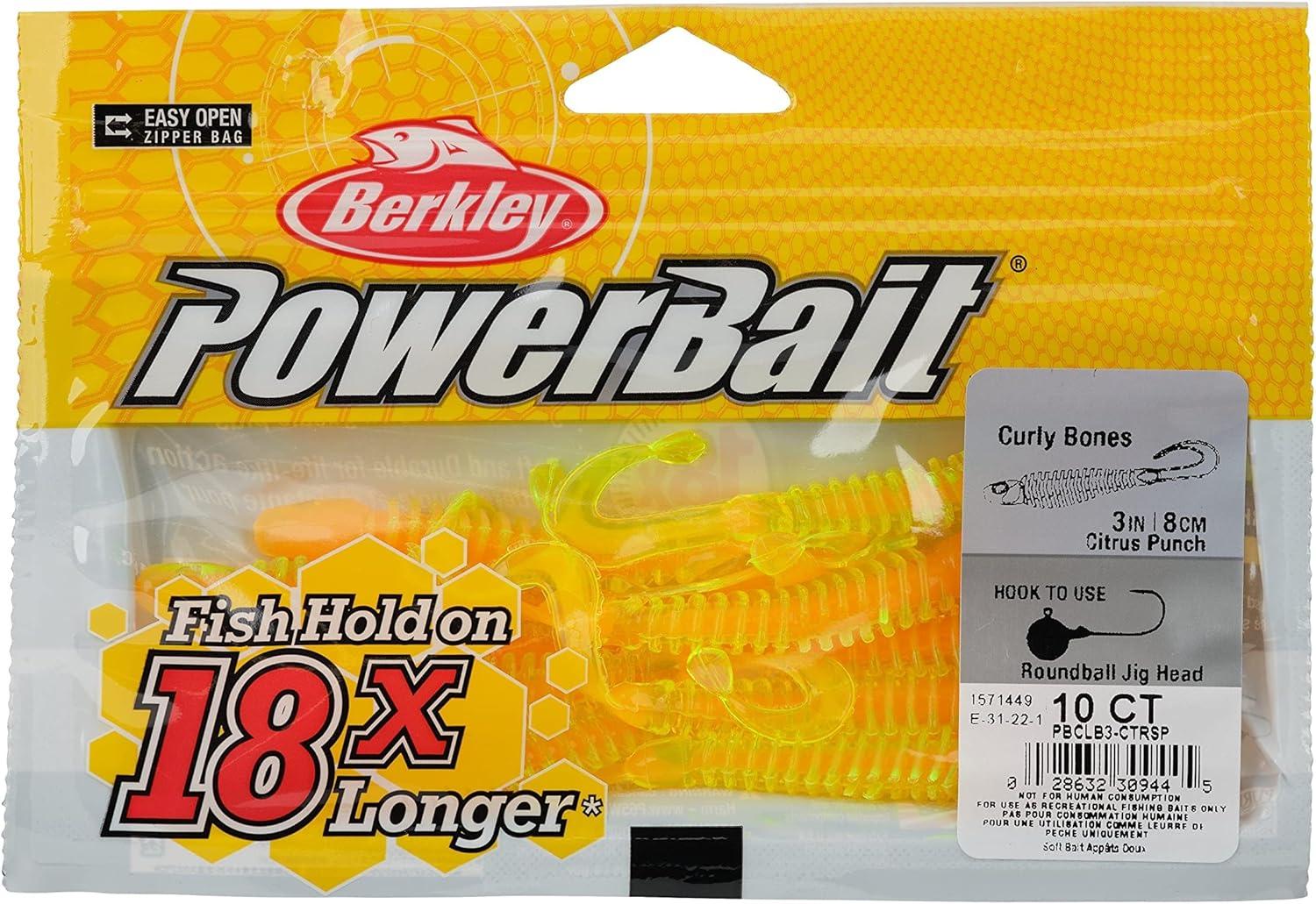imageBerkley PowerBait Curly Bones Fishing Soft BaitCitrus Punch