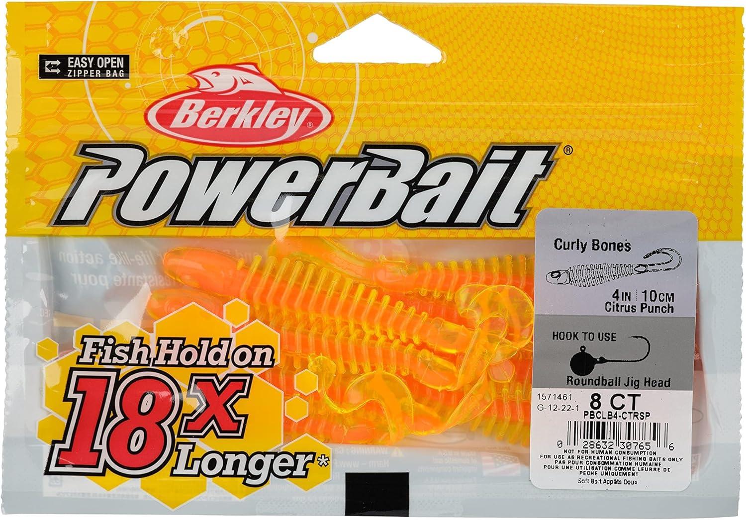 imageBerkley PowerBait Curly Bones Fishing Soft BaitCitrus Punch