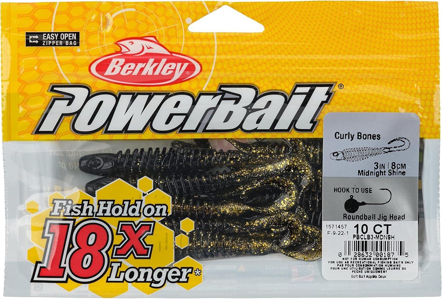 imageBerkley PowerBait Curly Bones Fishing Soft BaitMidnight Shine