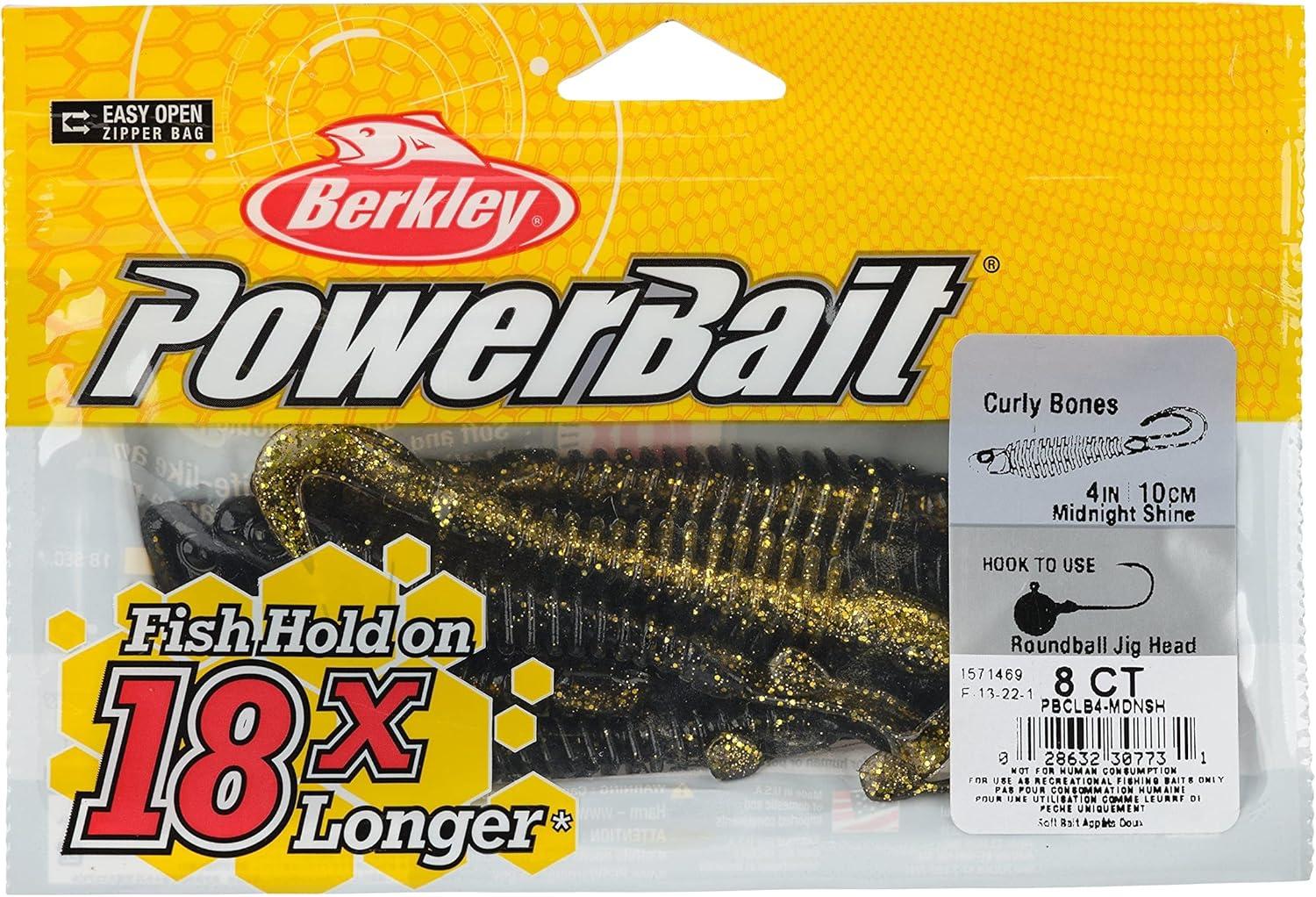 imageBerkley PowerBait Curly Bones Fishing Soft BaitMidnight Shine