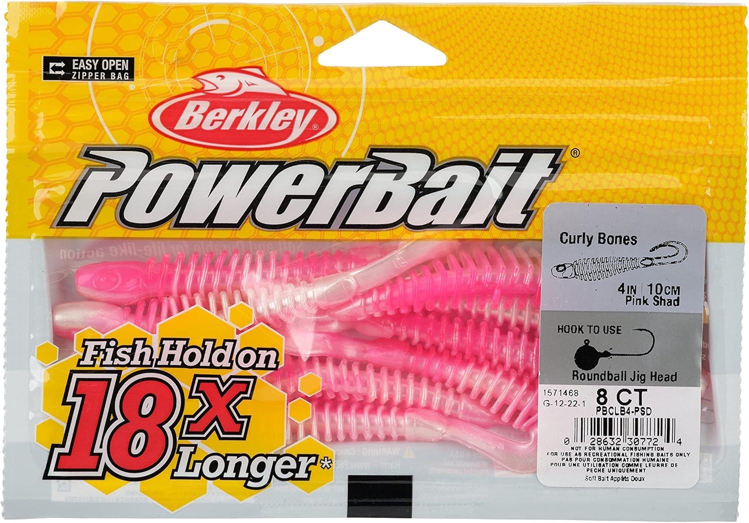imageBerkley PowerBait Curly Bones Fishing Soft BaitPink Shad