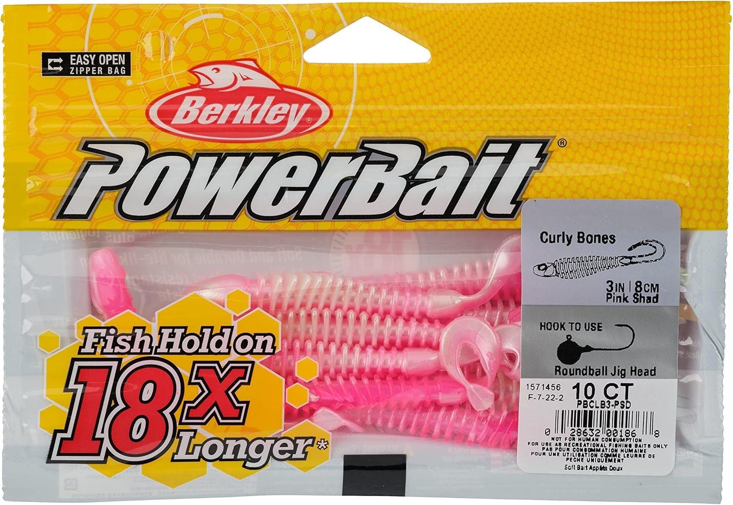 imageBerkley PowerBait Curly Bones Fishing Soft BaitPink Shad