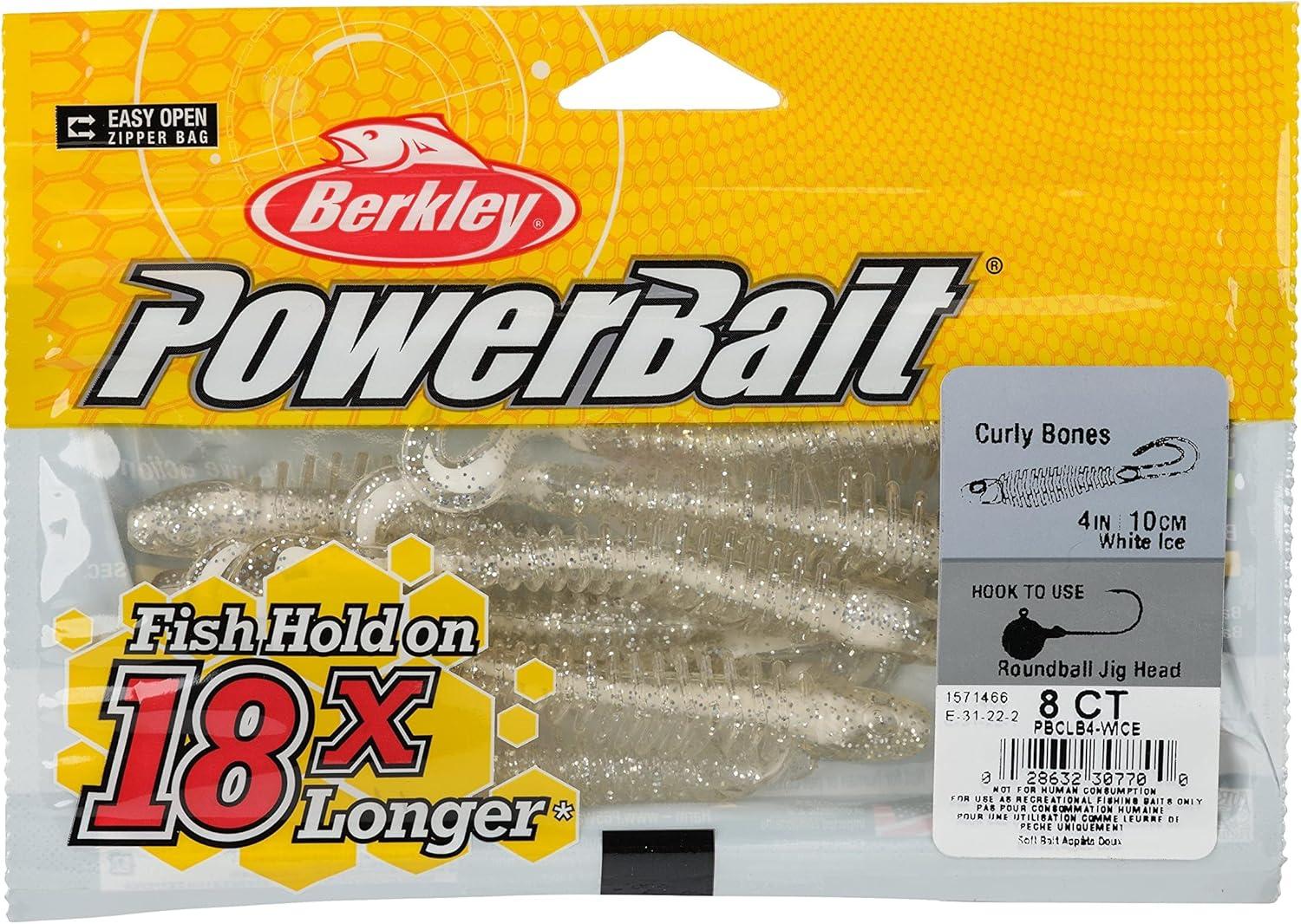 imageBerkley PowerBait Curly Bones Fishing Soft BaitWhite Ice