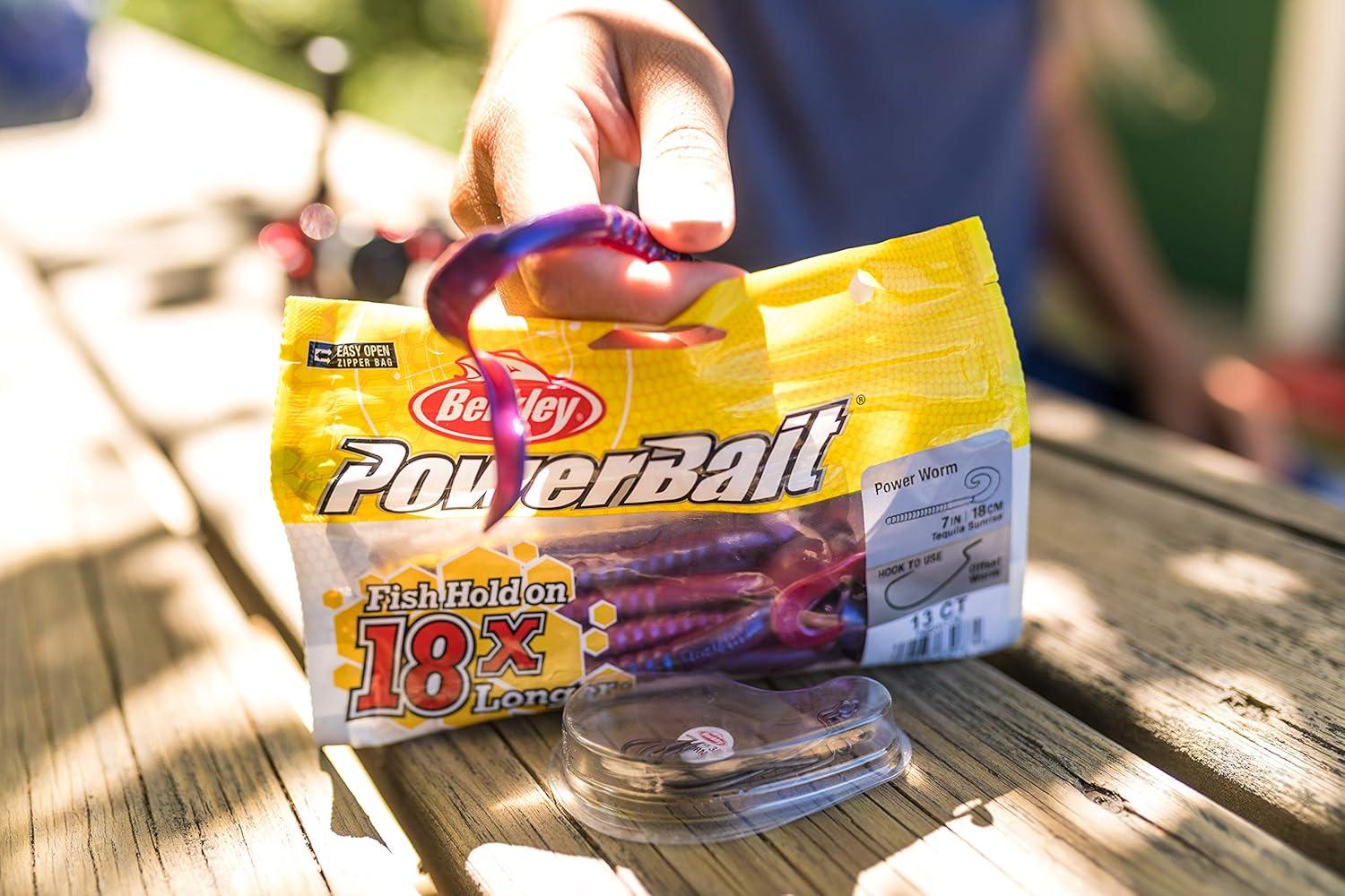 imageBerkley PowerBait Power Worms Fishing Soft BaitBlackBlue