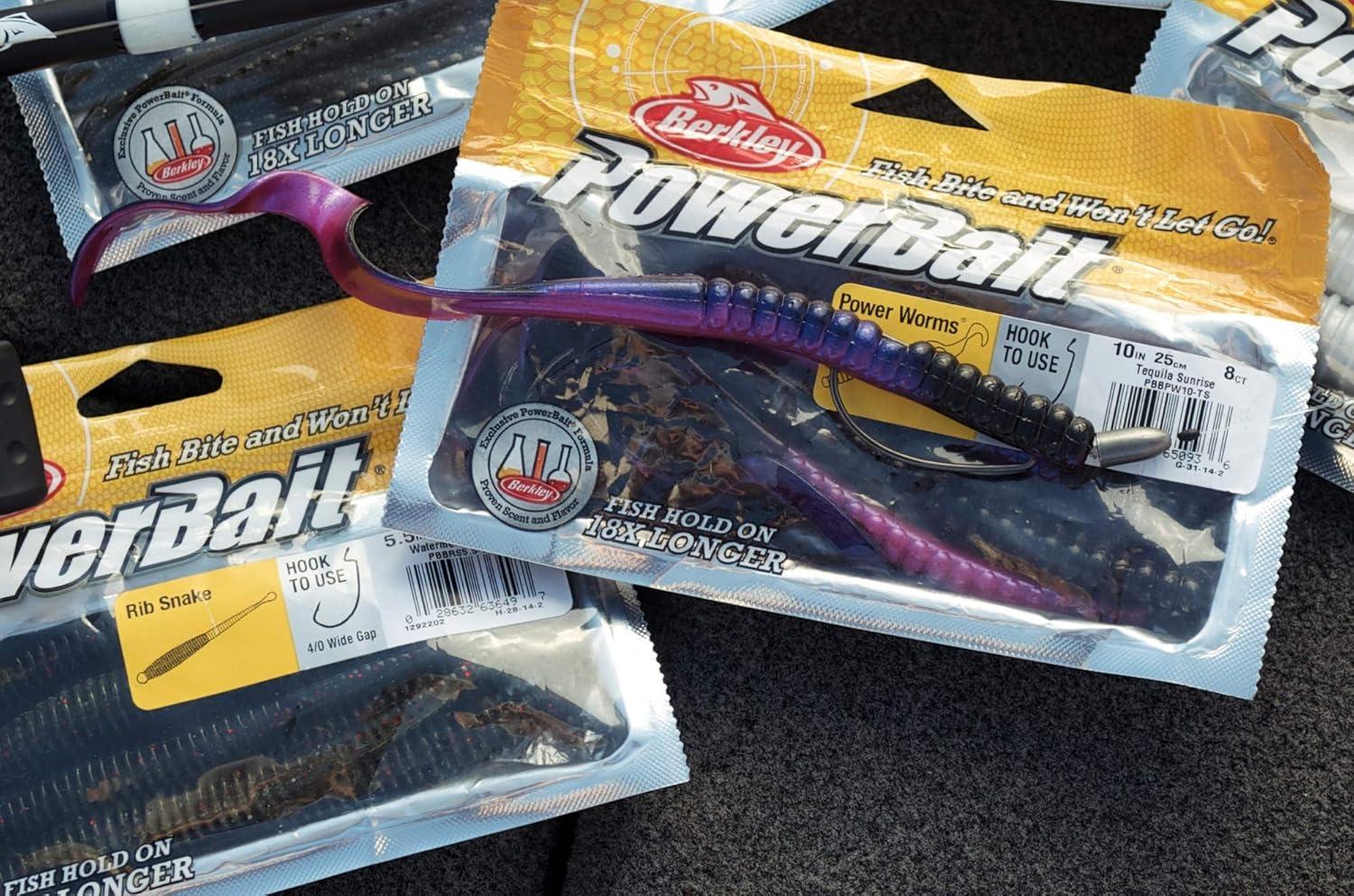 imageBerkley PowerBait Power Worms Fishing Soft BaitMotor Oil