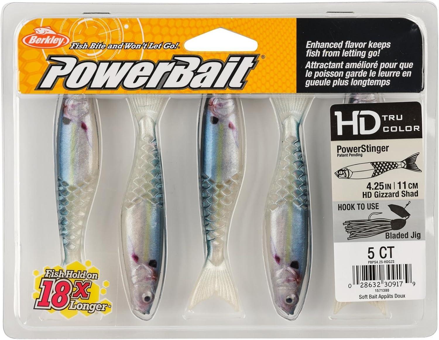 imageBerkley PowerBait PowerStinger Fishing Soft BaitHD Gizzard Shad