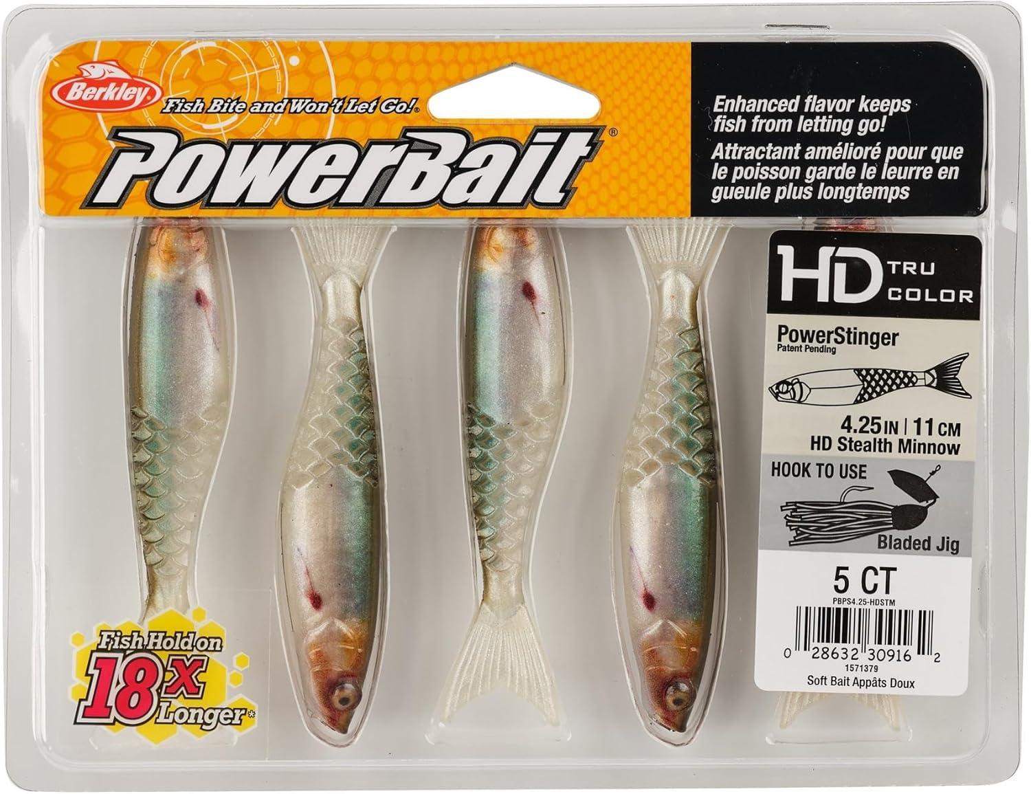 imageBerkley PowerBait PowerStinger Fishing Soft BaitHD Stealth Minnow