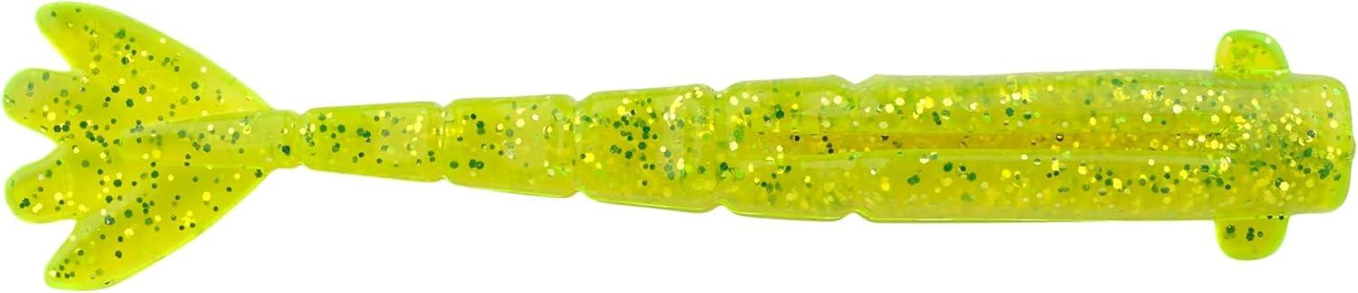 imageBerkley PowerBait Saltwater Bonga Shrimp Fishing Soft Bait Irresistible Scent and Flavor Realistic Shrimp Profile and Action Perfect for Redfish Trout Snook and MoreChartreuse Silver Flash