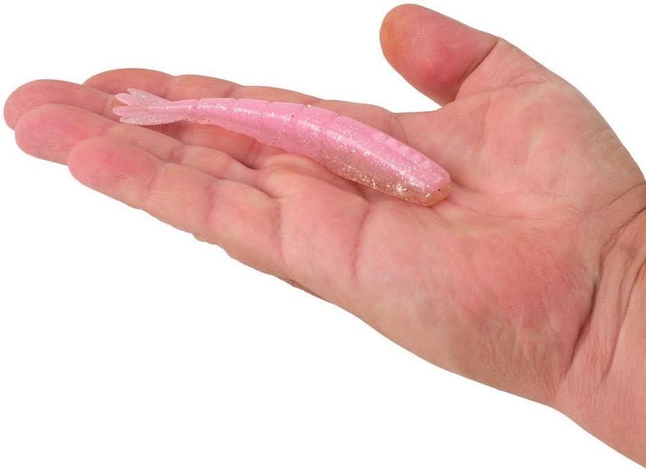 imageBerkley PowerBait Saltwater Bonga Shrimp Fishing Soft Bait Irresistible Scent and Flavor Realistic Shrimp Profile and Action Perfect for Redfish Trout Snook and MorePink Flash
