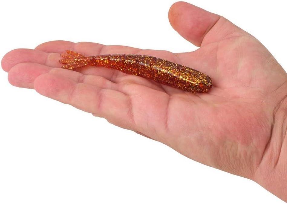 imageBerkley PowerBait Saltwater Bonga Shrimp Fishing Soft Bait Irresistible Scent and Flavor Realistic Shrimp Profile and Action Perfect for Redfish Trout Snook and MoreRoot Beer Gold