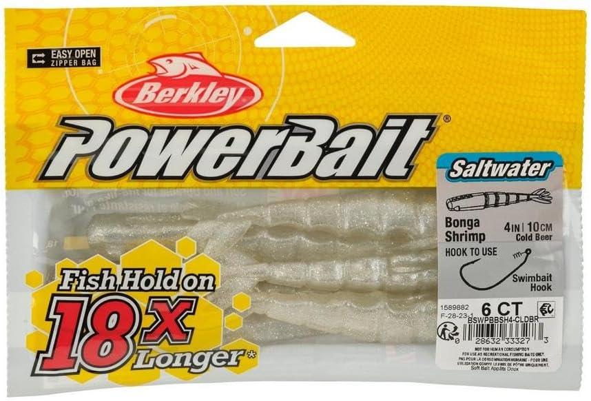 imageBerkley PowerBait Saltwater Bonga Shrimp Fishing Soft Bait Irresistible Scent and Flavor Realistic Shrimp Profile and Action Perfect for Redfish Trout Snook and MoreCold Beer