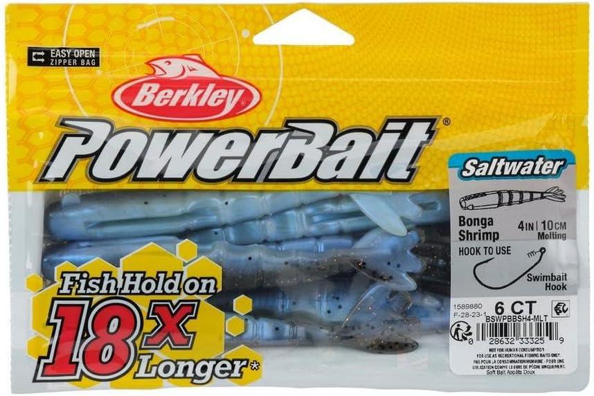 imageBerkley PowerBait Saltwater Bonga Shrimp Fishing Soft Bait Irresistible Scent and Flavor Realistic Shrimp Profile and Action Perfect for Redfish Trout Snook and MoreMolting