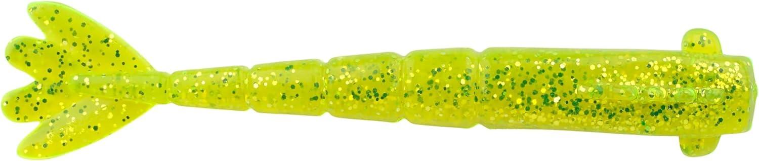imageBerkley PowerBait Saltwater Bonga Shrimp Fishing Soft Bait Irresistible Scent and Flavor Realistic Shrimp Profile and Action Perfect for Redfish Trout Snook and MoreChartreuse Silver Flash