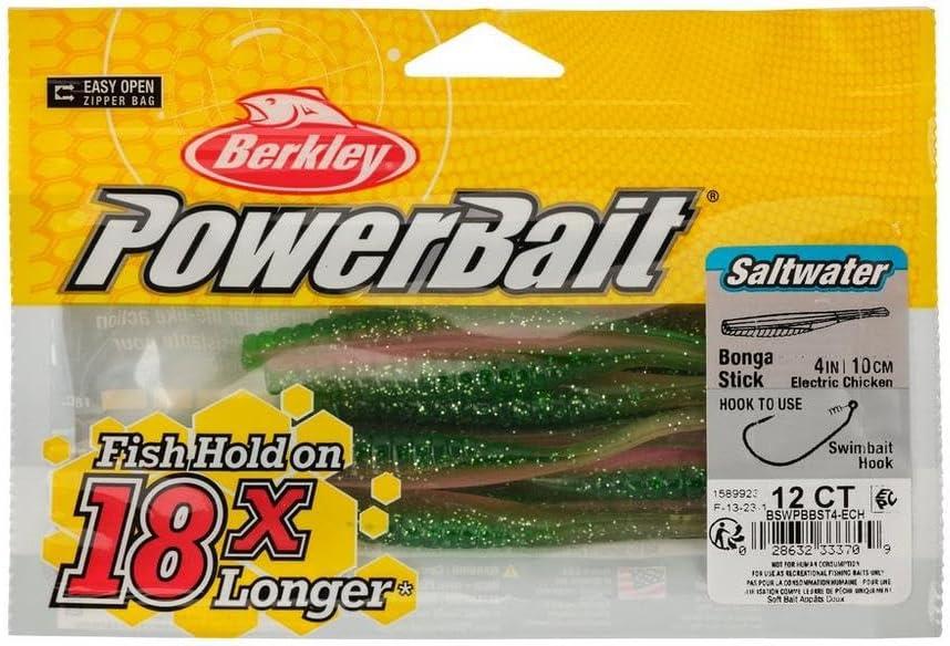 imageBerkley PowerBait Saltwater Bonga Stick Fishing Soft Bait Irresistible Scent and Flavor Ideal for Bass Redfish Trout and MoreElectric Chicken