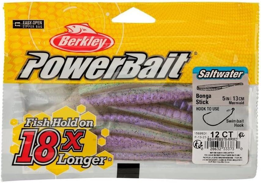 imageBerkley PowerBait Saltwater Bonga Stick Fishing Soft Bait Irresistible Scent and Flavor Ideal for Bass Redfish Trout and MoreMermaid