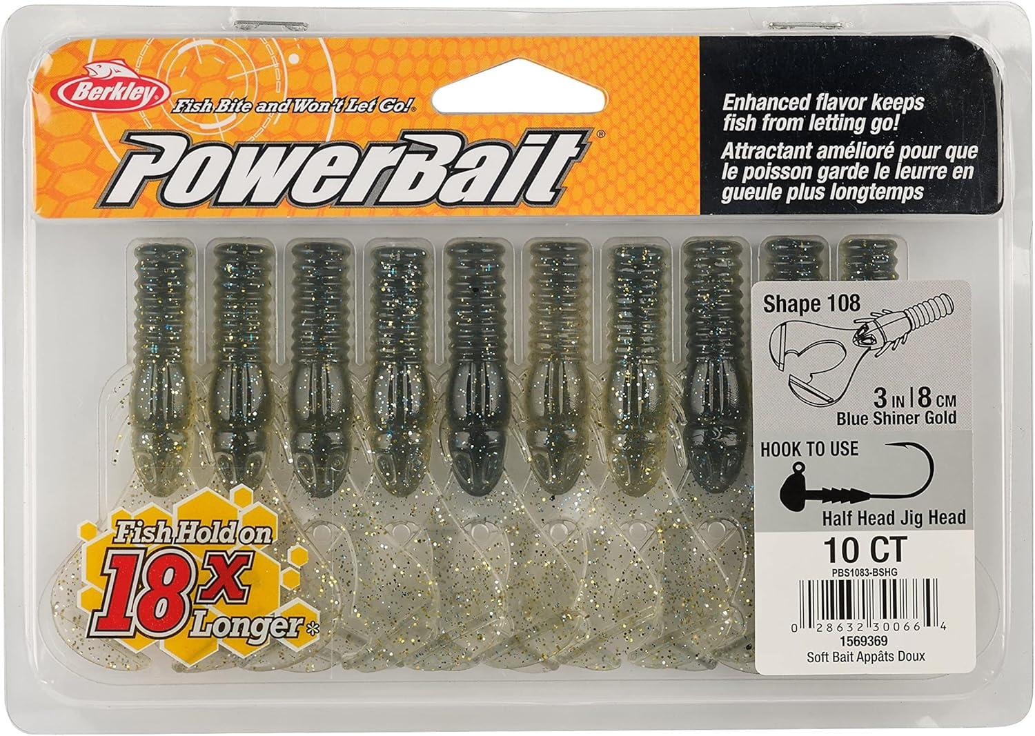 imageBerkley PowerBait Shape 108 Fishing Soft BaitBlue Shiner Gold