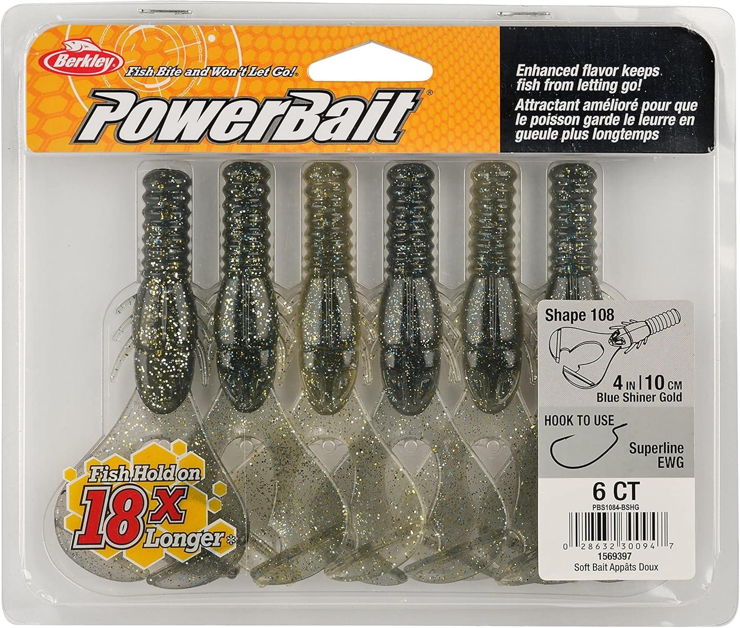 imageBerkley PowerBait Shape 108 Fishing Soft BaitBlue Shiner Gold