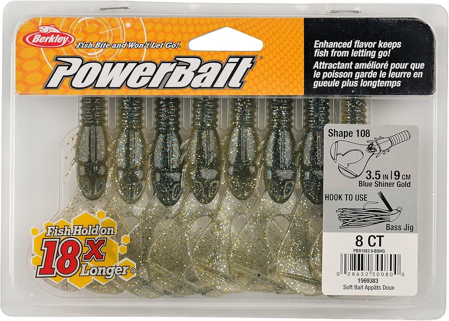 imageBerkley PowerBait Shape 108 Fishing Soft BaitBlue Shiner Gold