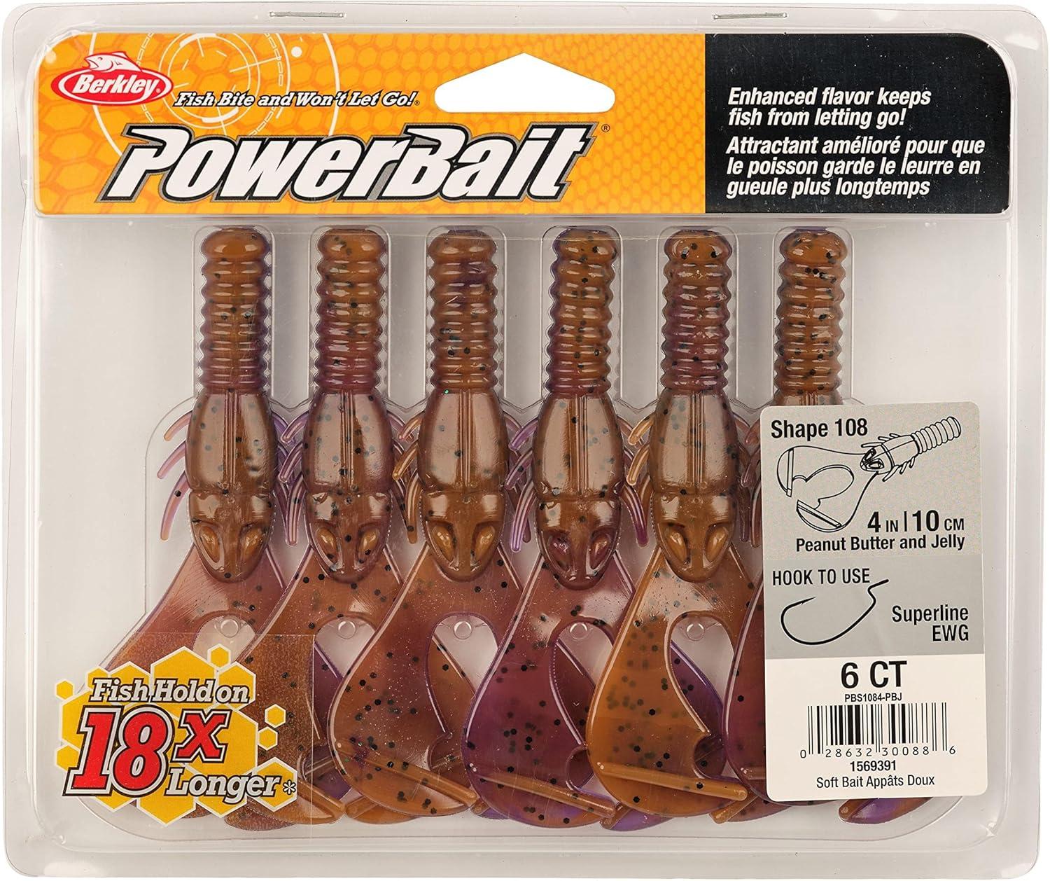 imageBerkley PowerBait Shape 108 Fishing Soft BaitPeanut Butter and Jelly