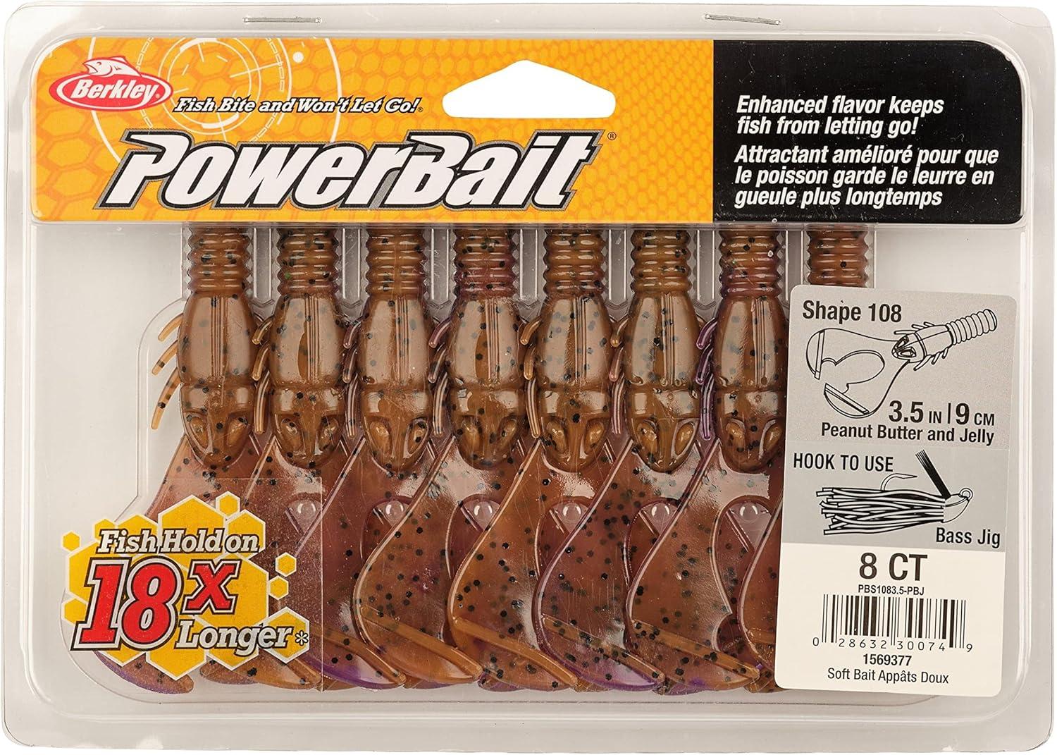 imageBerkley PowerBait Shape 108 Fishing Soft BaitPeanut Butter and Jelly