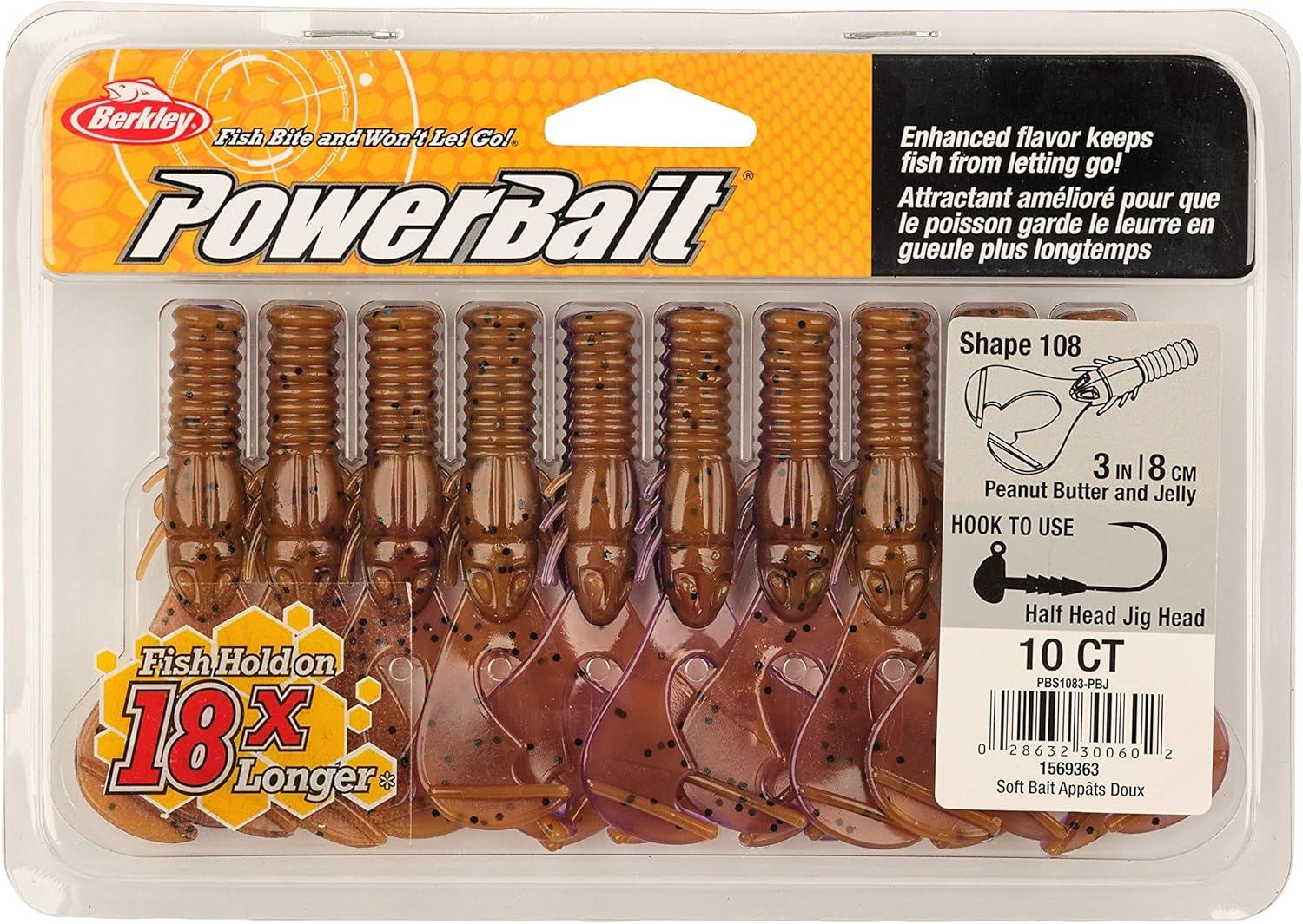 imageBerkley PowerBait Shape 108 Fishing Soft BaitPeanut Butter and Jelly
