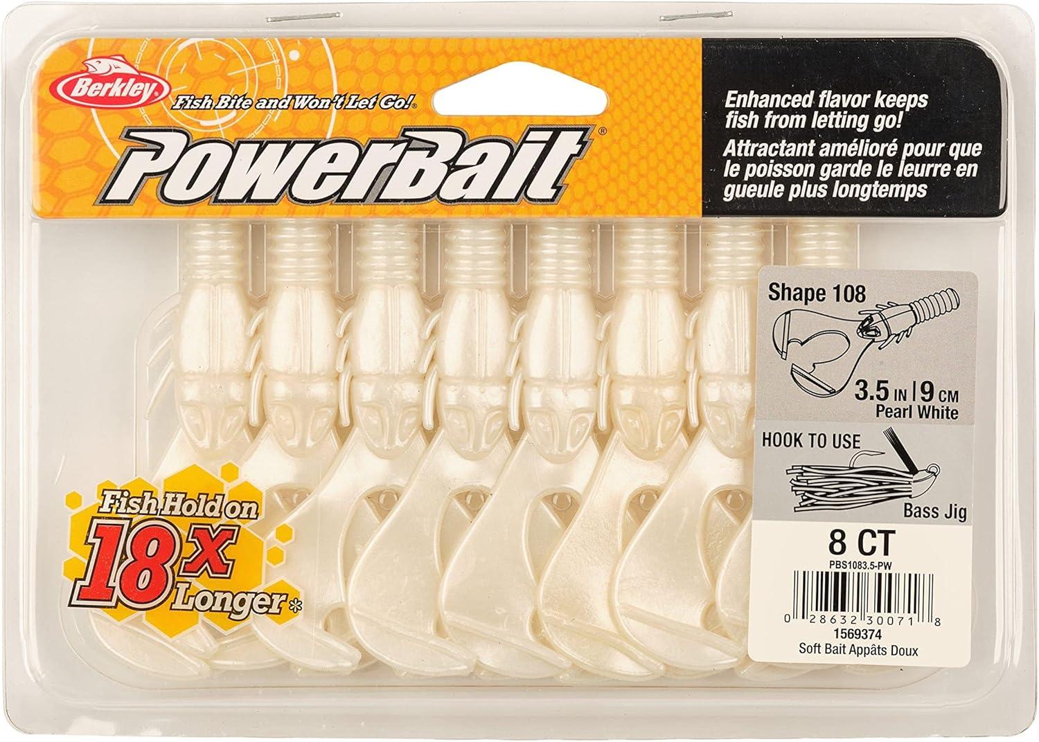 imageBerkley PowerBait Shape 108 Fishing Soft BaitPearl White