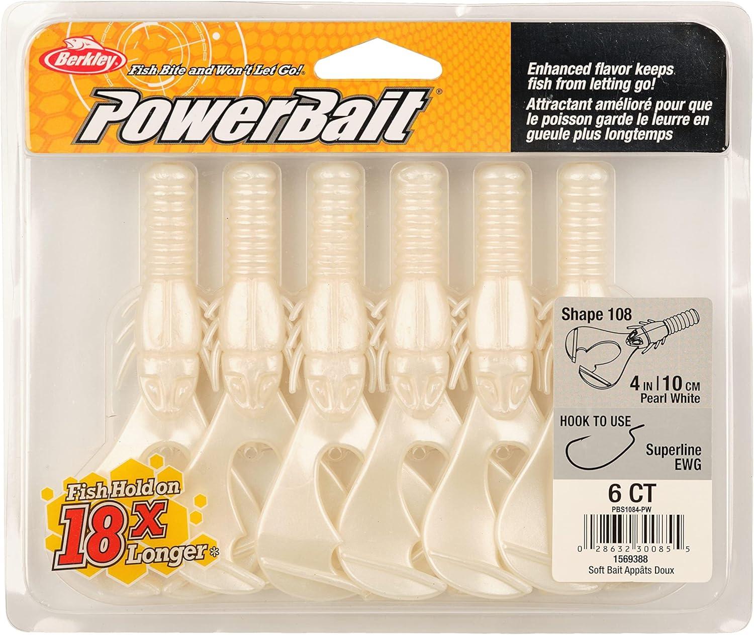 imageBerkley PowerBait Shape 108 Fishing Soft BaitPearl White