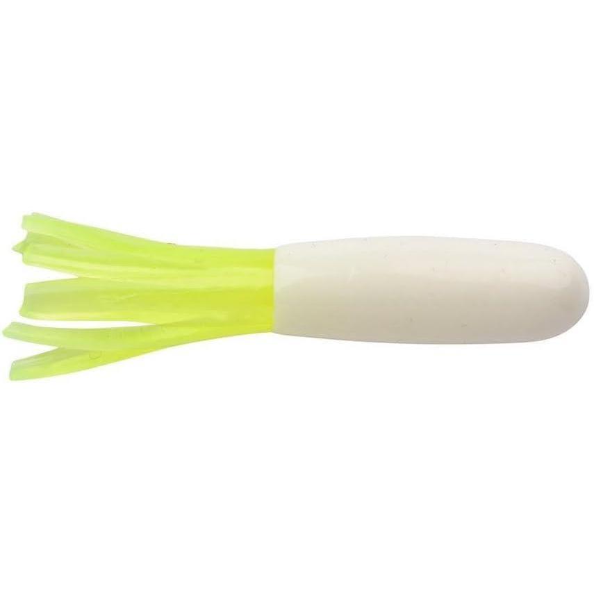 imageBerkley PowerBait Atomic Tubes Fishing Soft BaitWhite Chartreuse