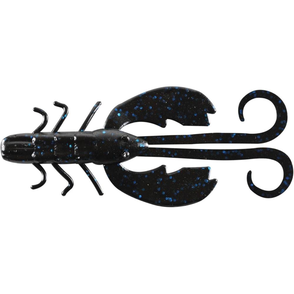 imageBerkley PowerBait Crazy Legs Chigger Craw Soft Plastic Lure 8 Pack Bass FishingBlack Blue Fleck