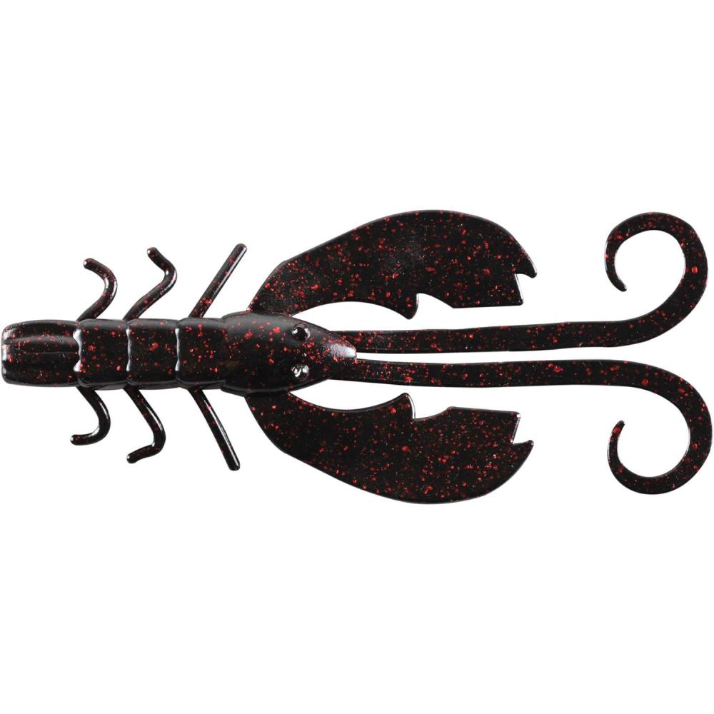 imageBerkley PowerBait Crazy Legs Chigger Craw Soft Plastic Lure 8 Pack Bass FishingBlack Red Fleck