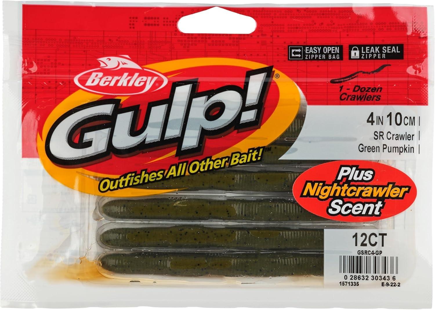 imageBerkley Gulp SR Crawler Fishing Soft BaitGreen Pumpkin