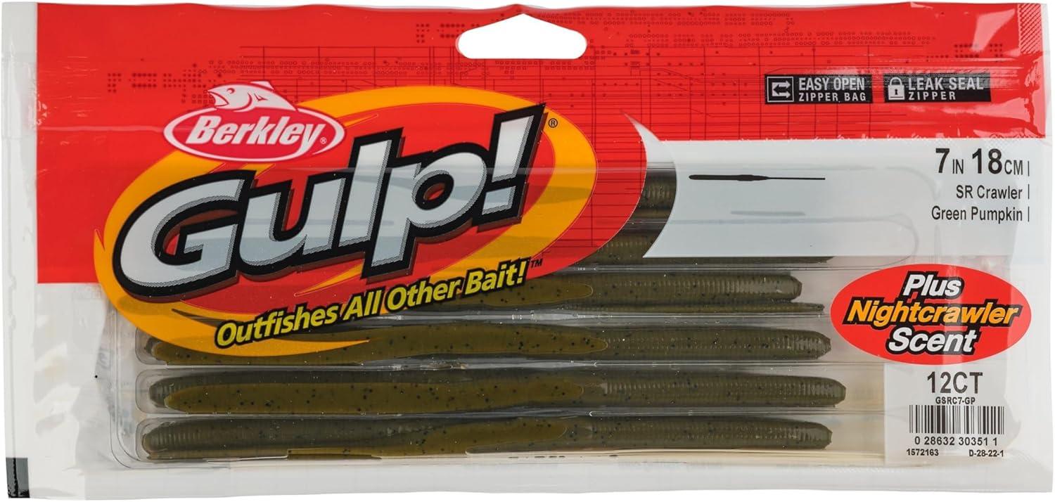 imageBerkley Gulp SR Crawler Fishing Soft BaitGreen Pumpkin