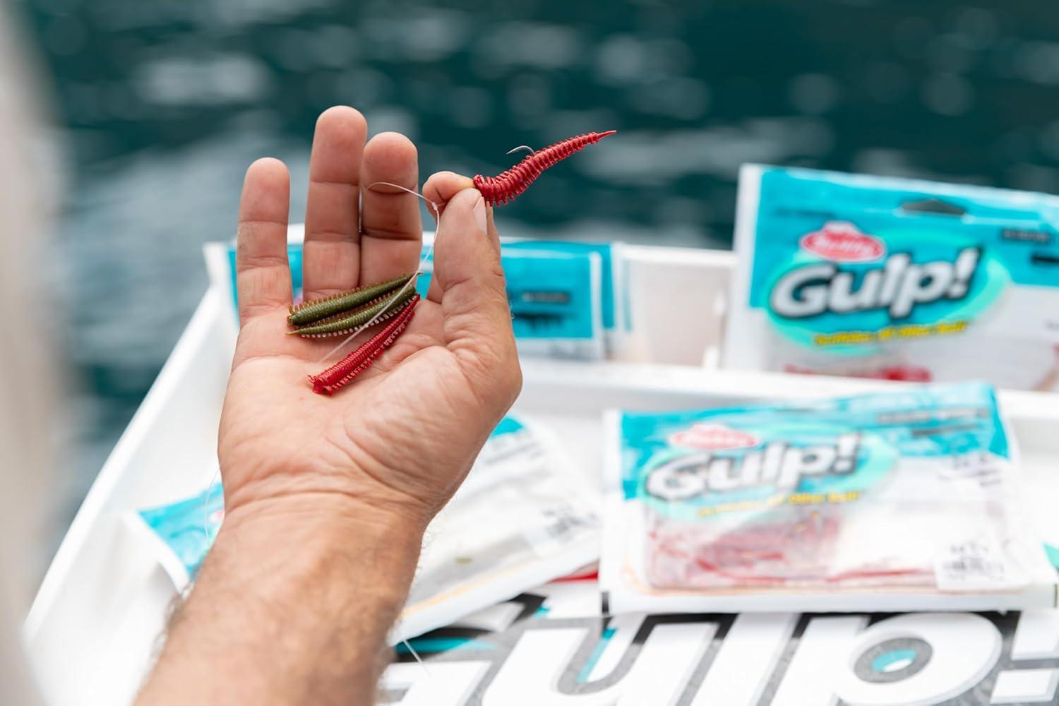imageBerkley Gulp Sandworm Saltwater Fishing Soft Bait Camo 2in Green