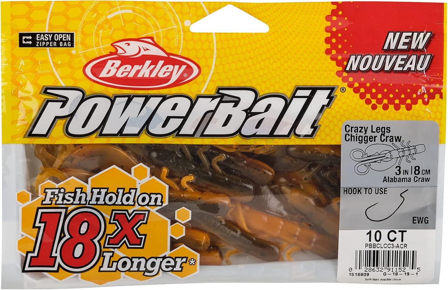 imageBerkley PowerBait Crazy Legs Chigger Craw Soft Fishing Bait 3