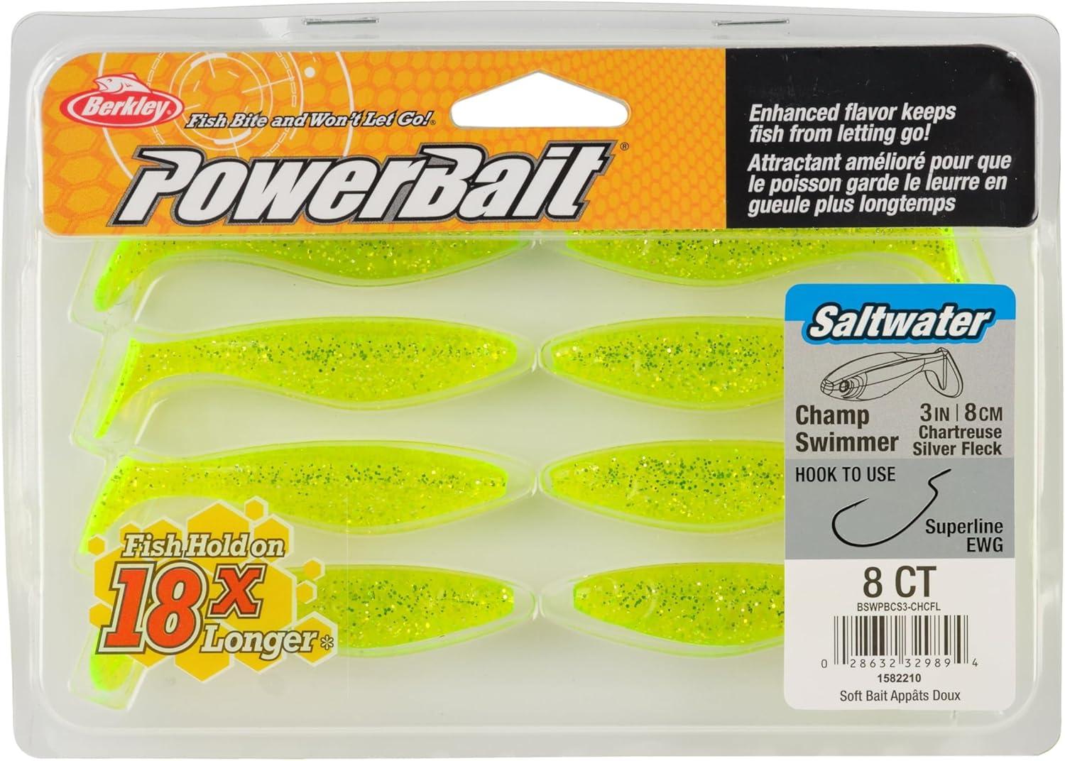 imageBerkley Berkley PowerBait Saltwater The Champ SwimmerChartreuse Silver Flash
