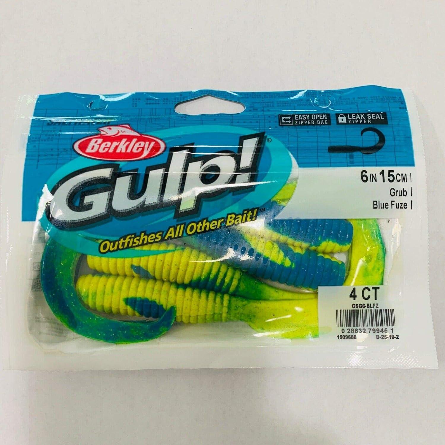 imageBerkley Gulp Grub Saltwater Fishing Soft BaitBlue Fuze