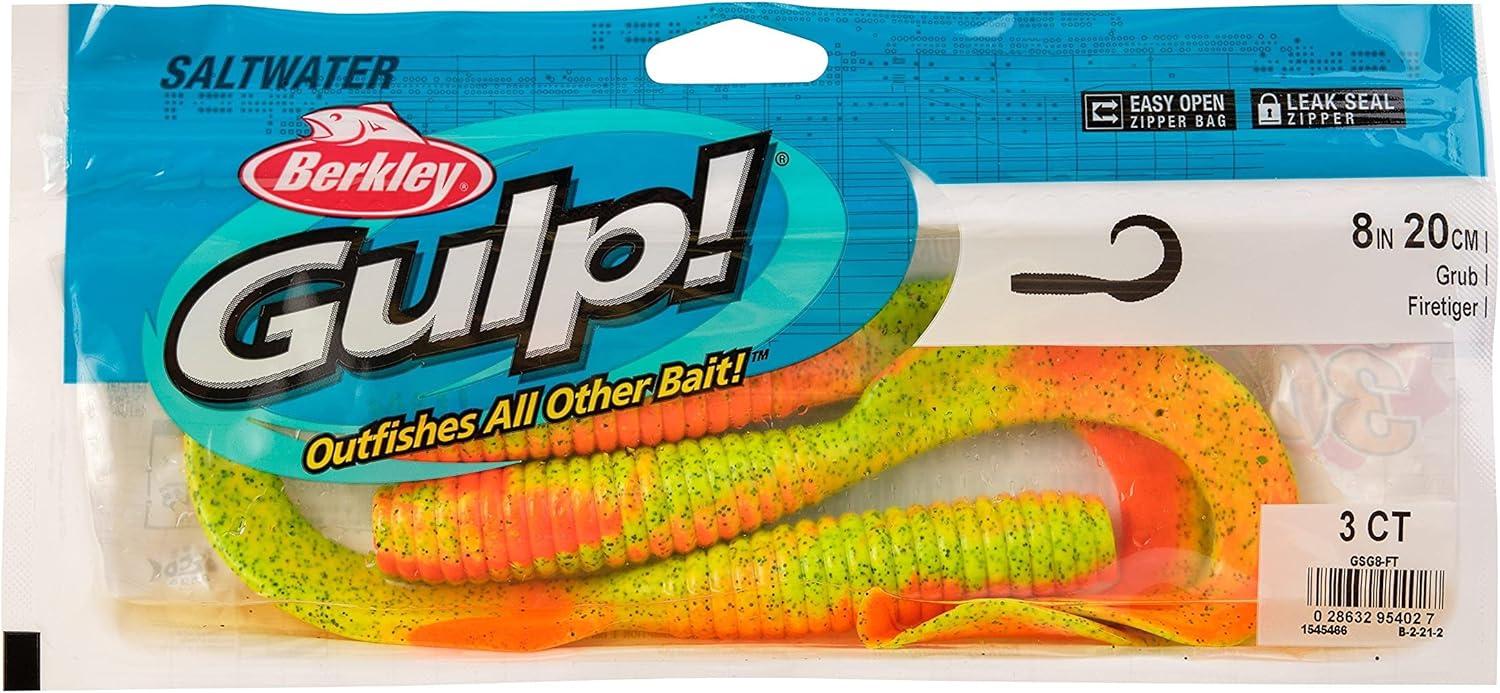 imageBerkley Gulp Grub Saltwater Fishing Soft BaitFiretiger