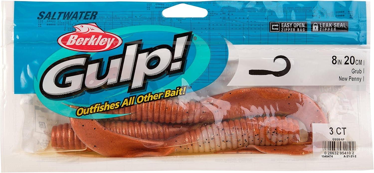 imageBerkley Gulp Grub Saltwater Fishing Soft BaitNew Penny