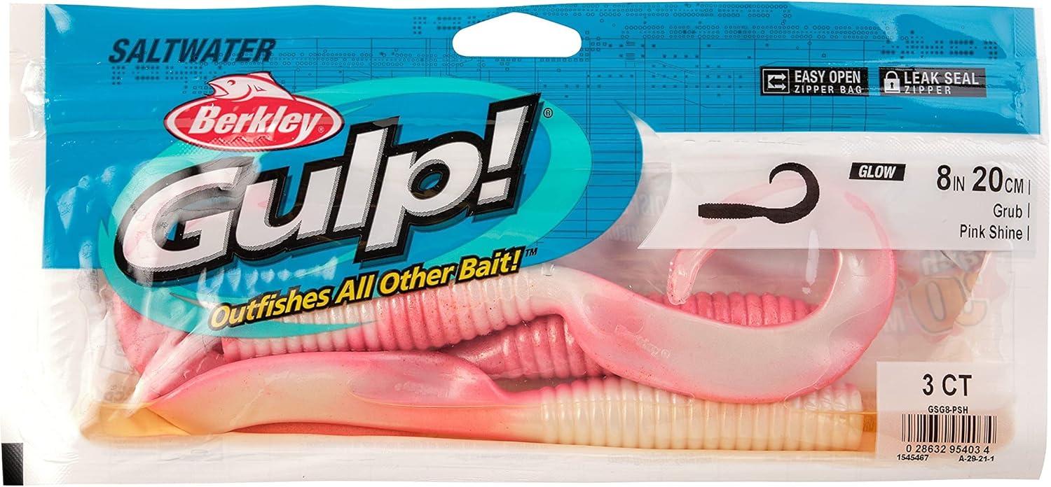 imageBerkley Gulp Grub Saltwater Fishing Soft BaitPink Shine