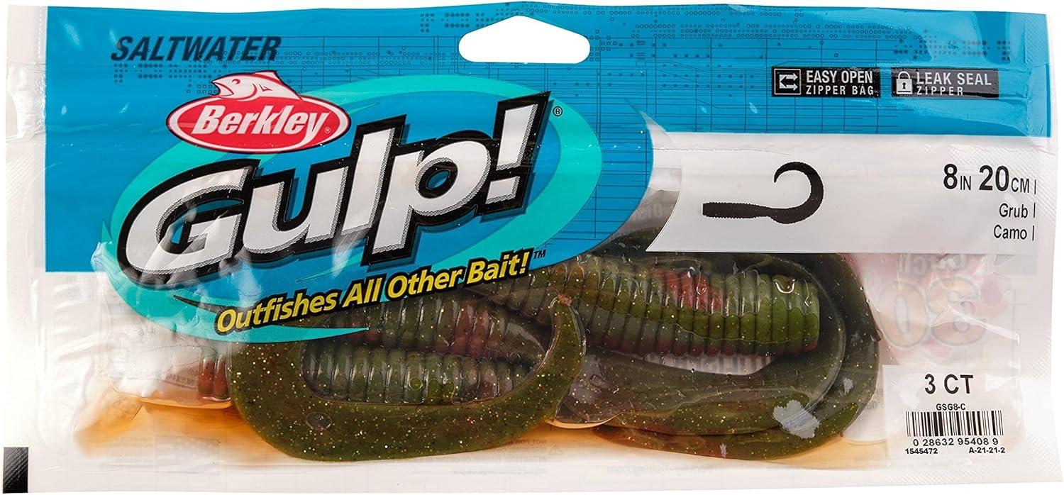 imageBerkley Gulp Grub Saltwater Fishing Soft BaitWhite